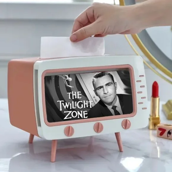 The Twilight Zone Rod Serling TV Set Kleenex Dispenser Box, Smartphone Holder - Picture 1 of 3